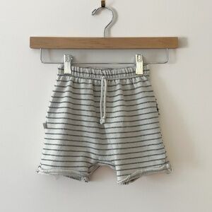 CHILDHOODS VGUC Striped Raw Hem French Terrycloth Elastic Waist Shorts